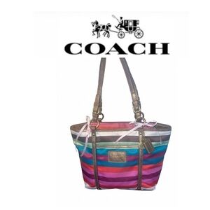 Coach Legacy Multicolor Stripe Tote Bag